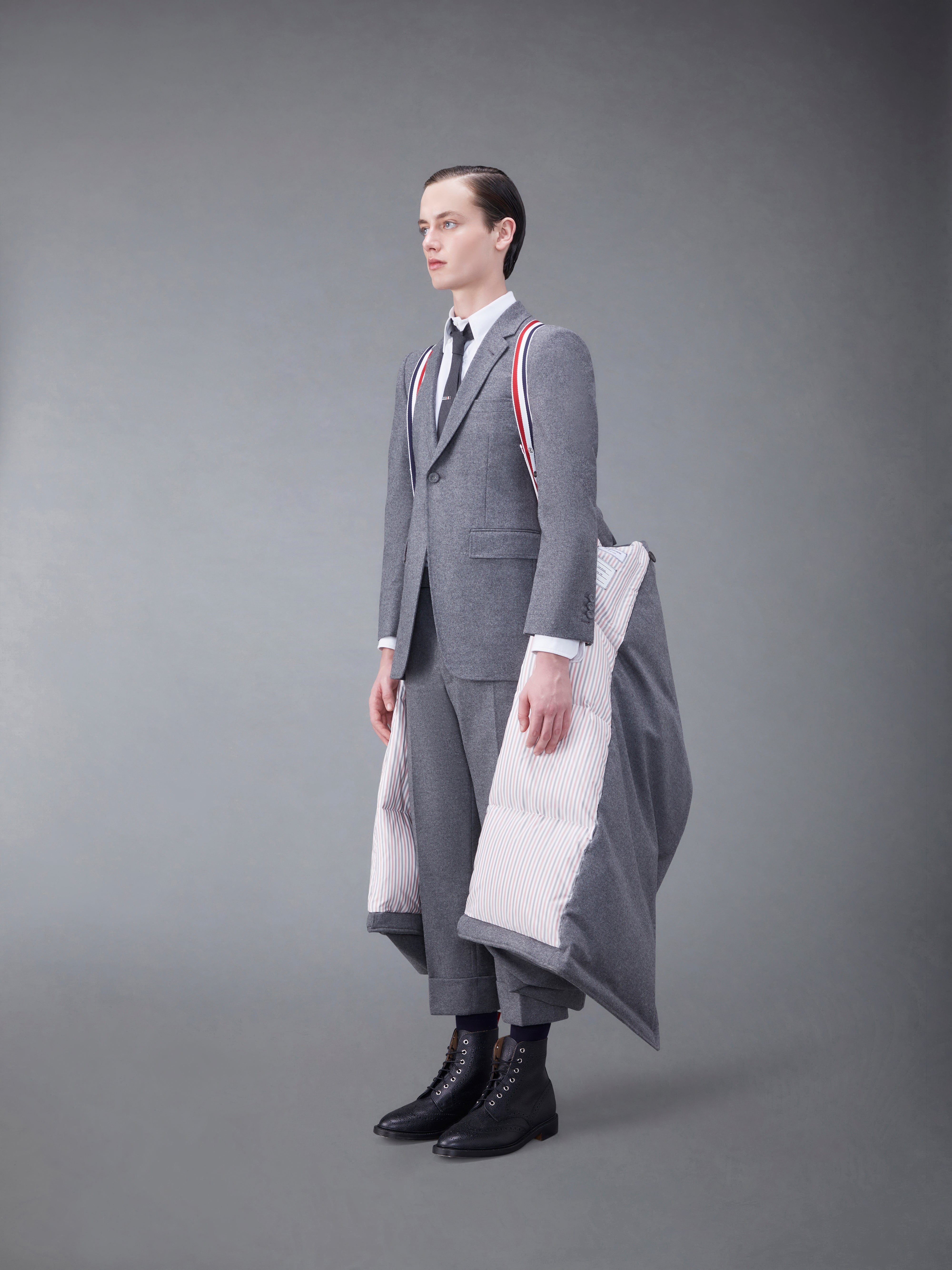 Downfilled Flannel Oversized Coat | Thom Browne