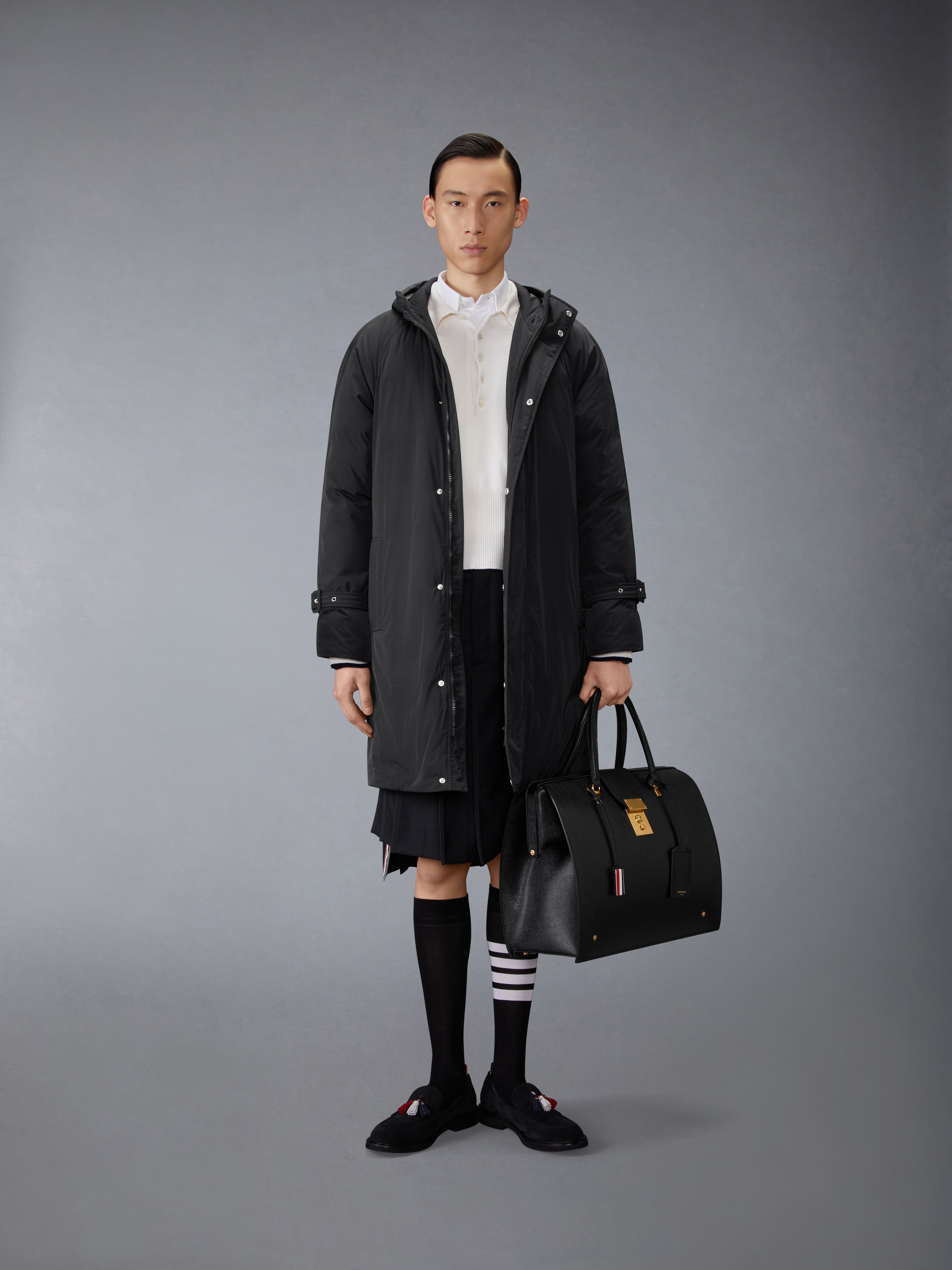 THOM BROWNE ロングタイバー Poly Twill 4-Bar Down Filled Parka | Thom Browne