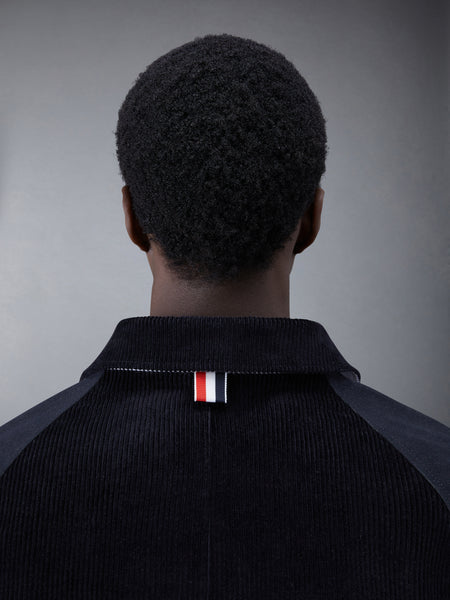 SELVEDGE DENIM CROPPED RELAXED FIELD JACKET BLACK