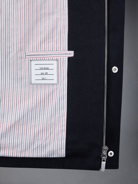 SELVEDGE DENIM CROPPED RELAXED FIELD JACKET BLACK