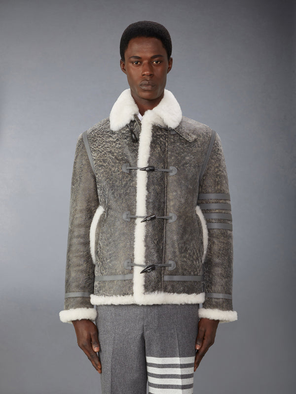SHEARLING CROPPED DUFFLE COAT - featured image