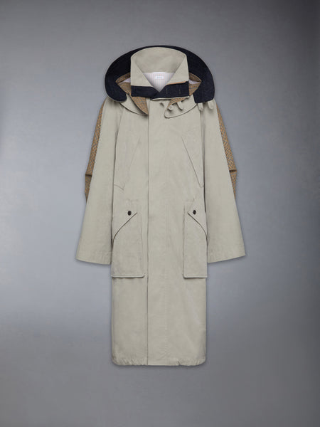 WAXED TECH HOODED PARKA