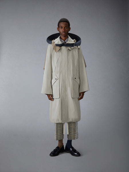 WAXED TECH HOODED PARKA