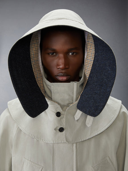 WAXED TECH HOODED PARKA