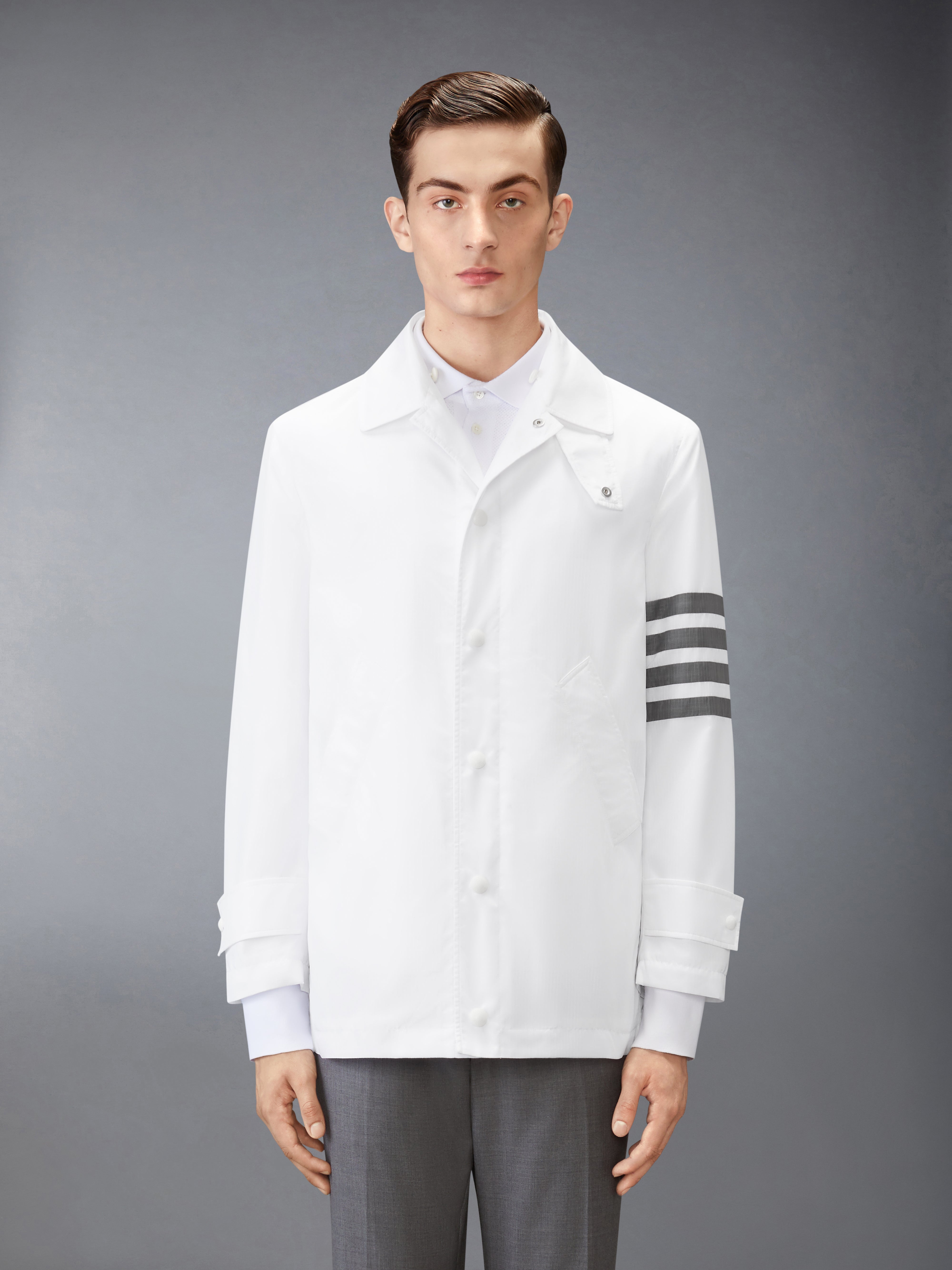 新品未使用品 Thom Browne 4 バー オーバーコート サイズ0 リップストップ 4-BAR アンコン リラックス オーバーコート | Thom Browne