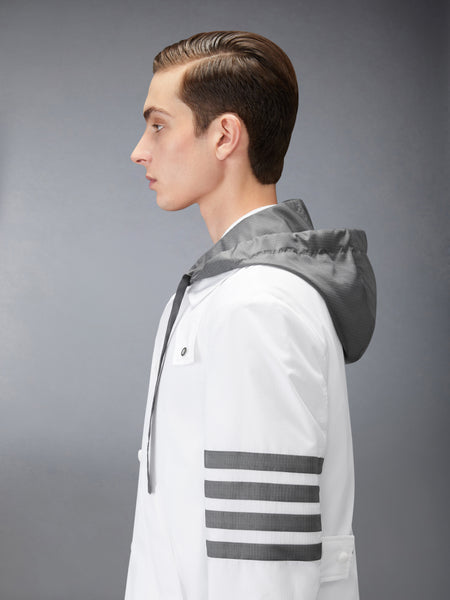 リップストップ 4-BAR アンコン リラックス オーバーコート 白