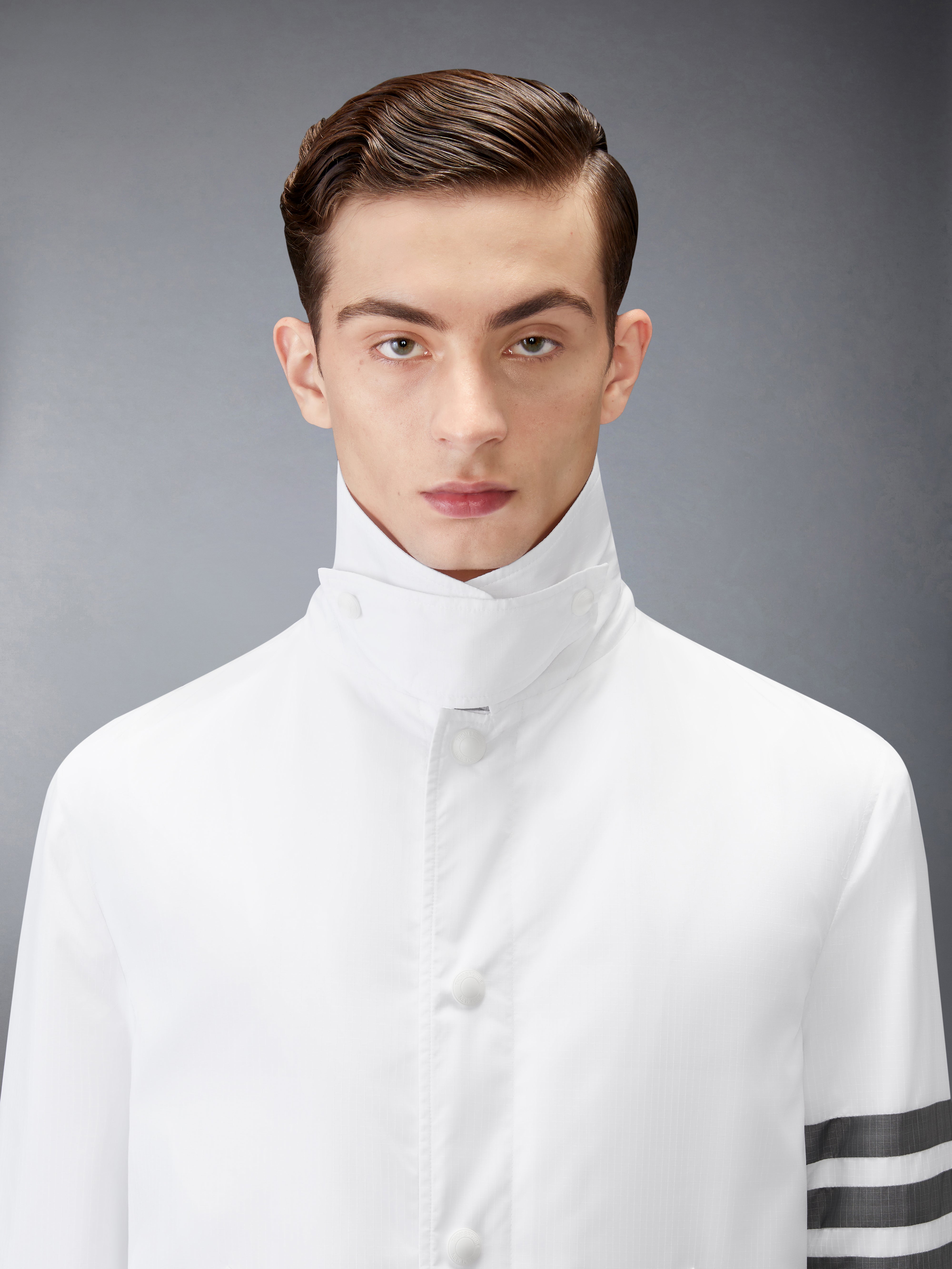 Ripstop 4-Bar Unconstructed Relaxed Overcoat | Thom Browne