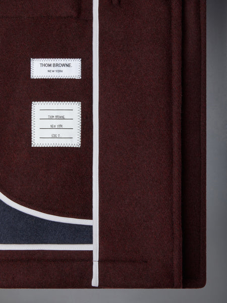 DOUBLE FACE MELTON WIDE SHOULDER SHELL COAT NAVY/BURGUNDY