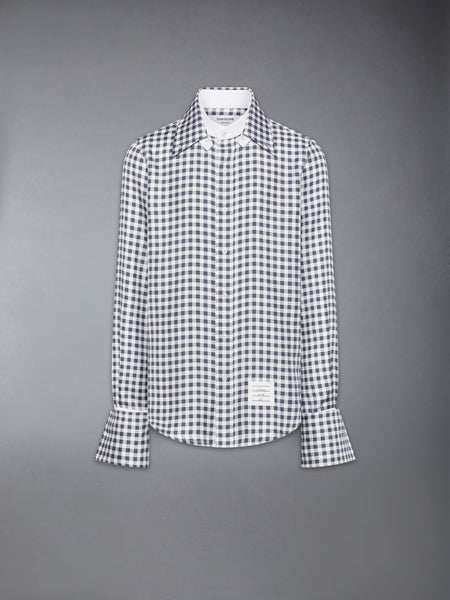 SILK TWILL GINGHAM SHIRT