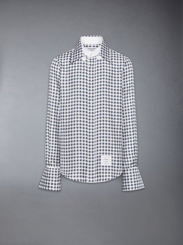 SILK TWILL GINGHAM SHIRT - featured image