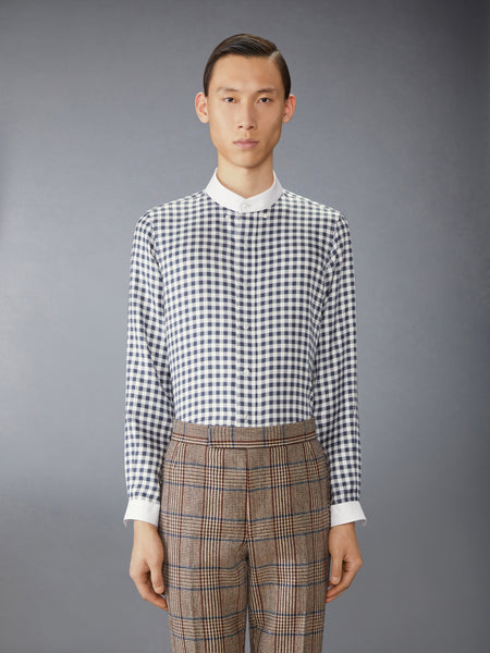 SILK TWILL GINGHAM SHIRT