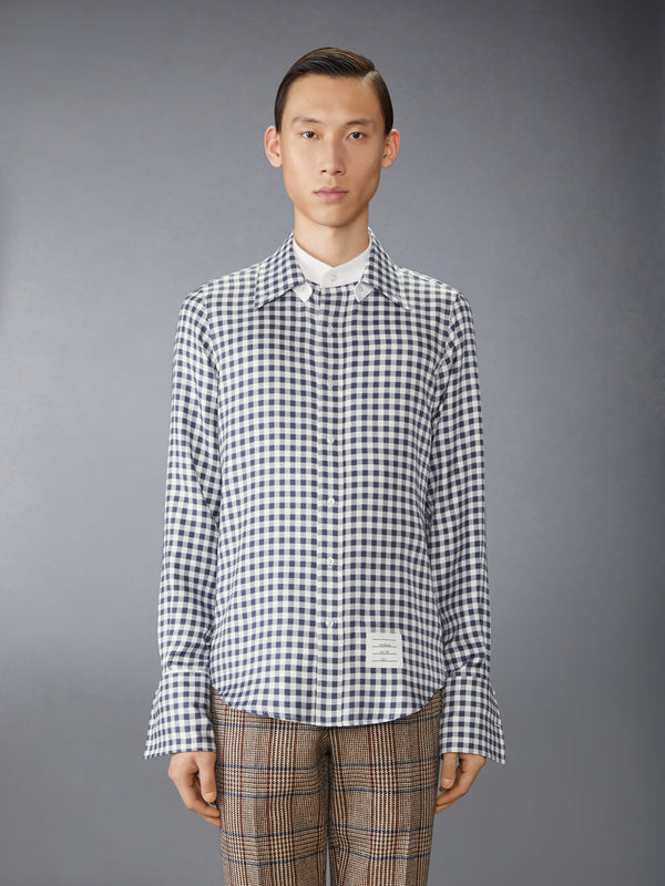 SILK TWILL GINGHAM SHIRT - image 3