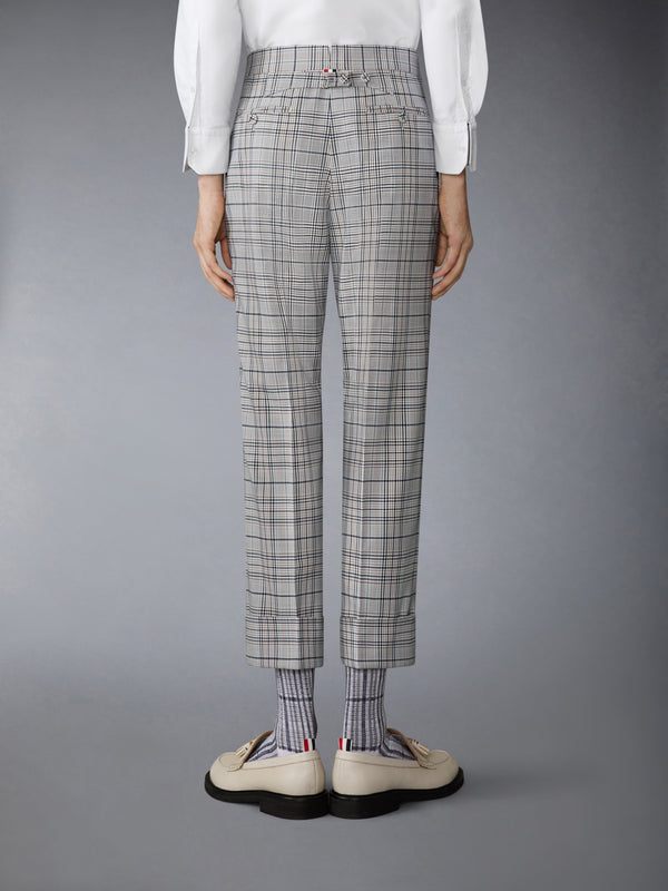 PLAID CHECK COOL WOOL BACKSTRAP TROUSER - image 1