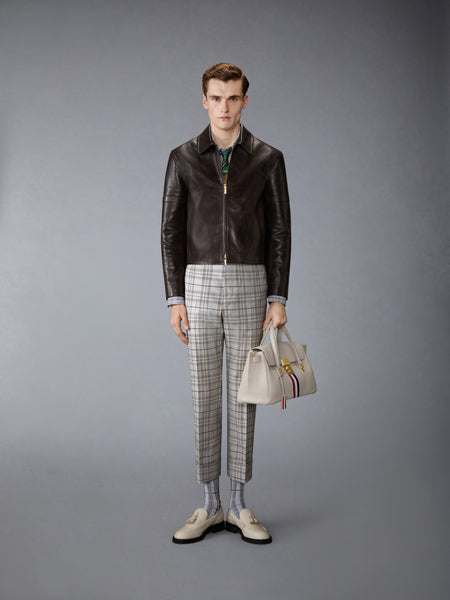 PLAID CHECK COOL WOOL BACKSTRAP TROUSER SEASONAL MULTI