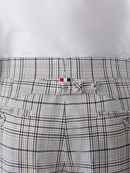 PLAID CHECK COOL WOOL BACKSTRAP TROUSER SEASONAL MULTI