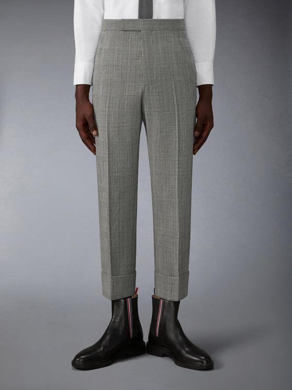 PRINCE OF WALES FRESCO WOOL BACKSTRAP TROUSER - image 1
