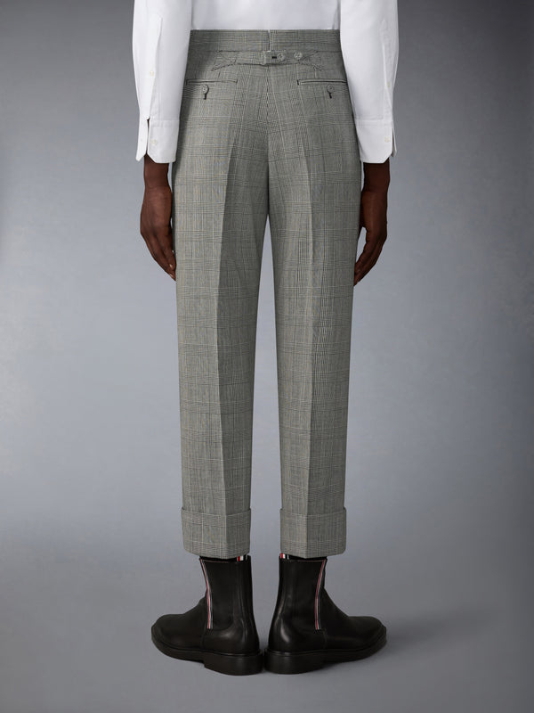 PRINCE OF WALES FRESCO WOOL BACKSTRAP TROUSER - image 2