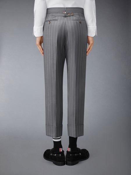 CHALK STRIPE TROUSER MED GREY