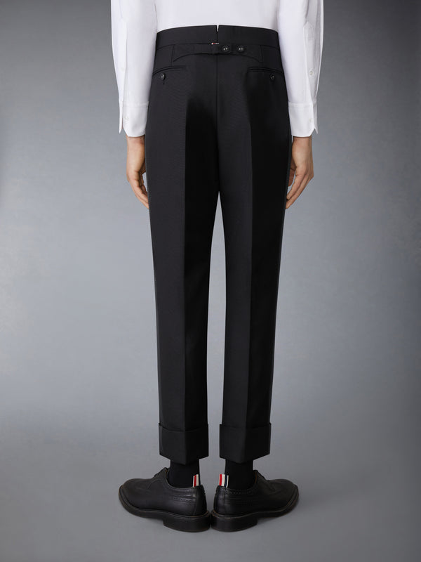 FIT 1 BACK STRAP TROUSER W/ SELF TIPPING IN 3 PLY WOOL MOHAIR