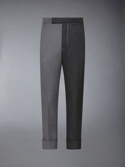 FUNMIX TWILL CONTRAST TOPSTITCHING CLASSIC BACK STRAP TROUSERS