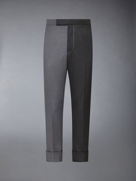 FUNMIX CONTRAST TOPSTITCH BACKSTRAP TROUSER MED GREY