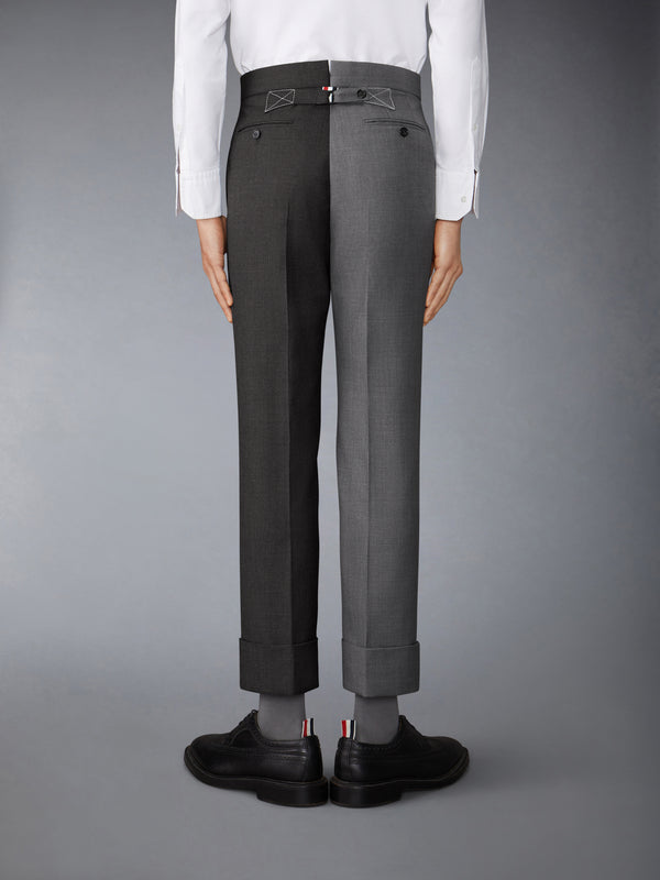 FUNMIX TWILL CONTRAST TOPSTITCHING CLASSIC BACK STRAP TROUSERS