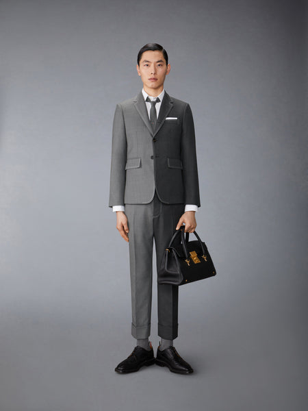 FUNMIX CONTRAST TOPSTITCH BACKSTRAP TROUSER MED GREY