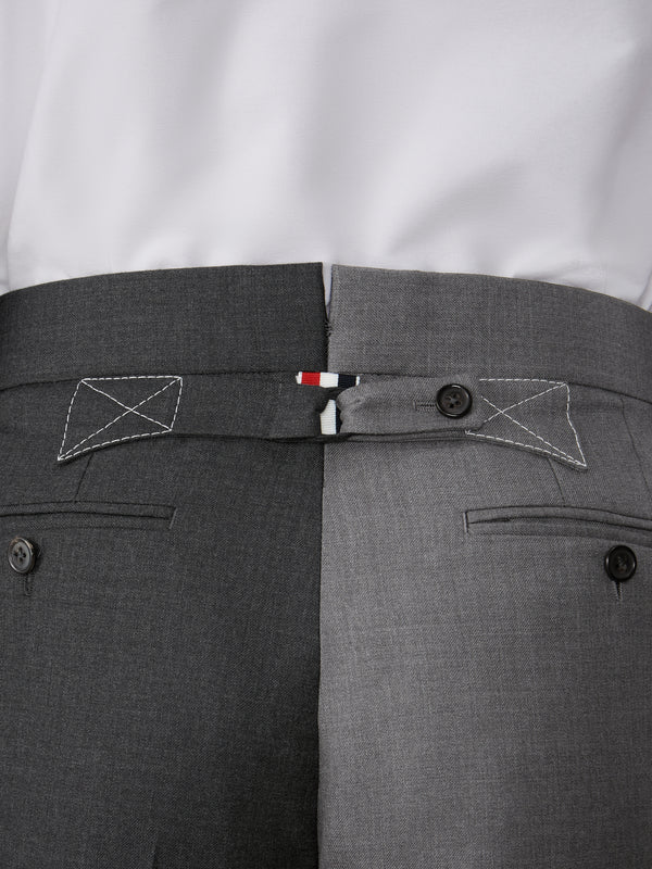 FUNMIX TWILL CONTRAST TOPSTITCHING CLASSIC BACK STRAP TROUSERS