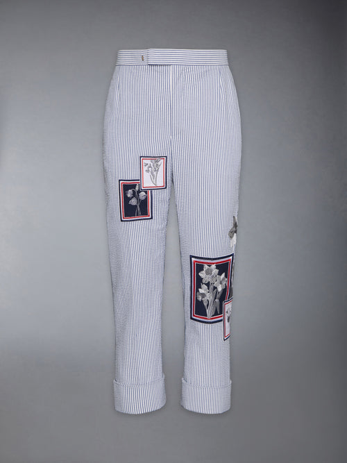 シアサッカー フラワー バックストラップ トラウザーパンツ | Thom Browne