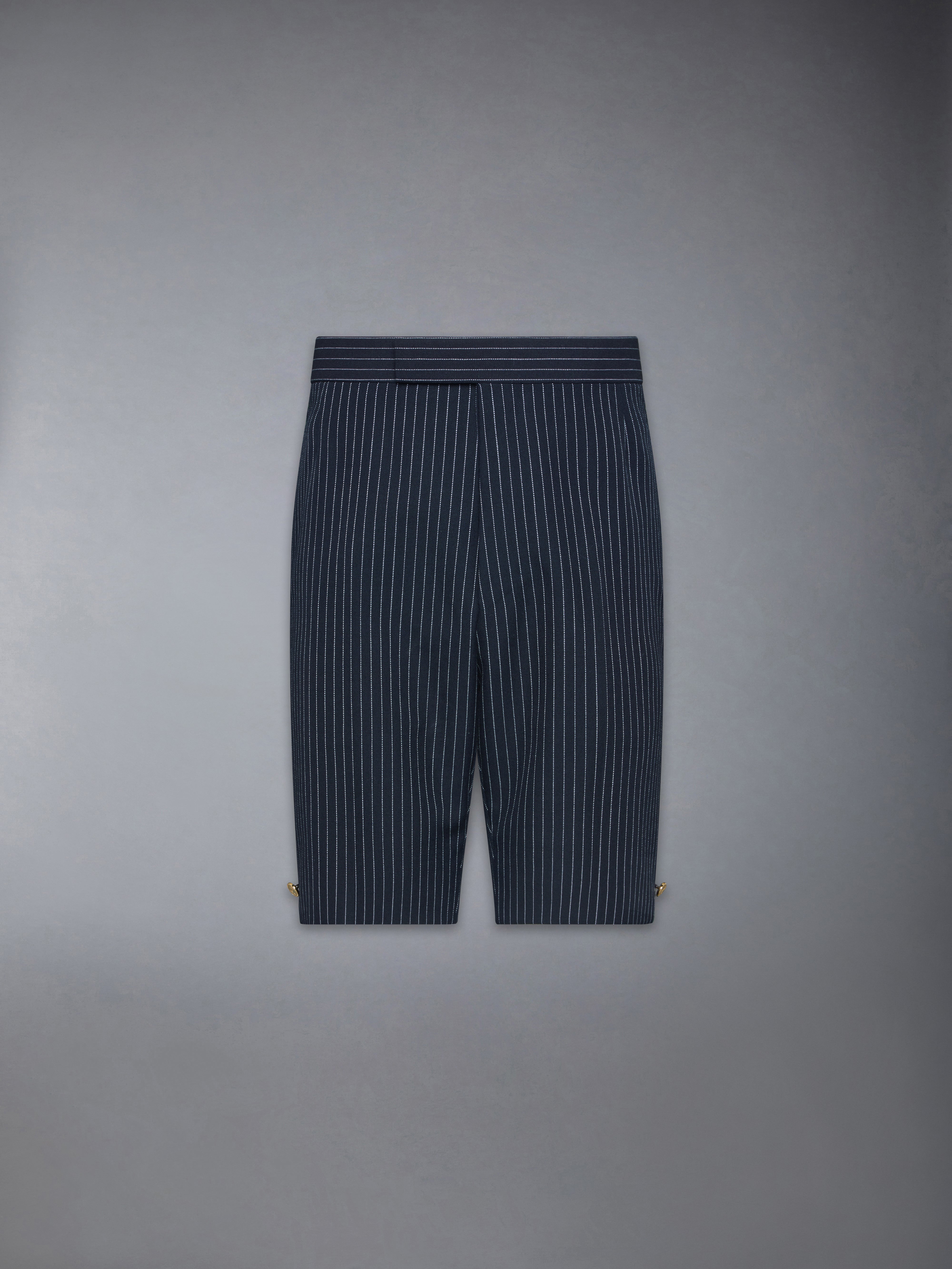 Pinstripe High Twist Wool Shorts | Thom Browne