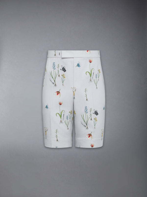 COTTON LINEN BOTANICAL BACKSTRAP SHORTS - featured image