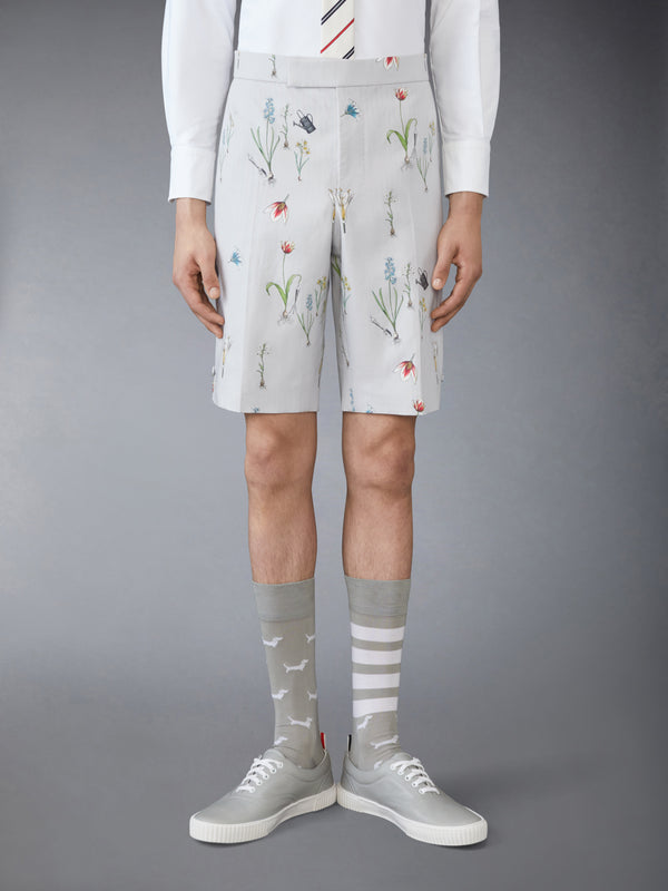 COTTON LINEN BOTANICAL BACKSTRAP SHORTS - image 1