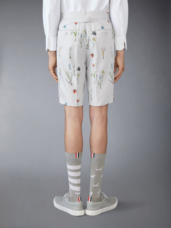 COTTON LINEN BOTANICAL BACKSTRAP SHORTS - image 2