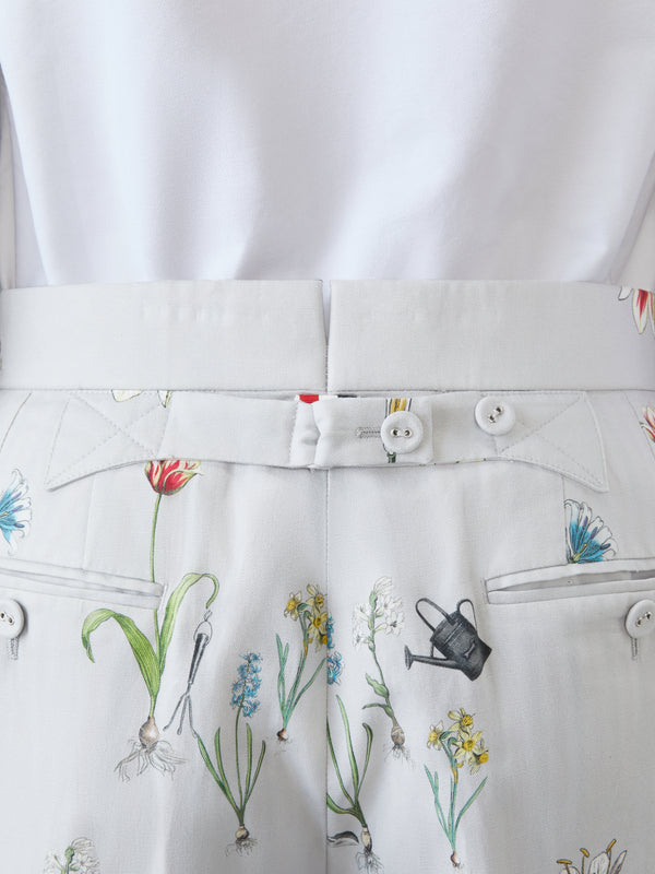 COTTON LINEN BOTANICAL BACKSTRAP SHORTS - image 4