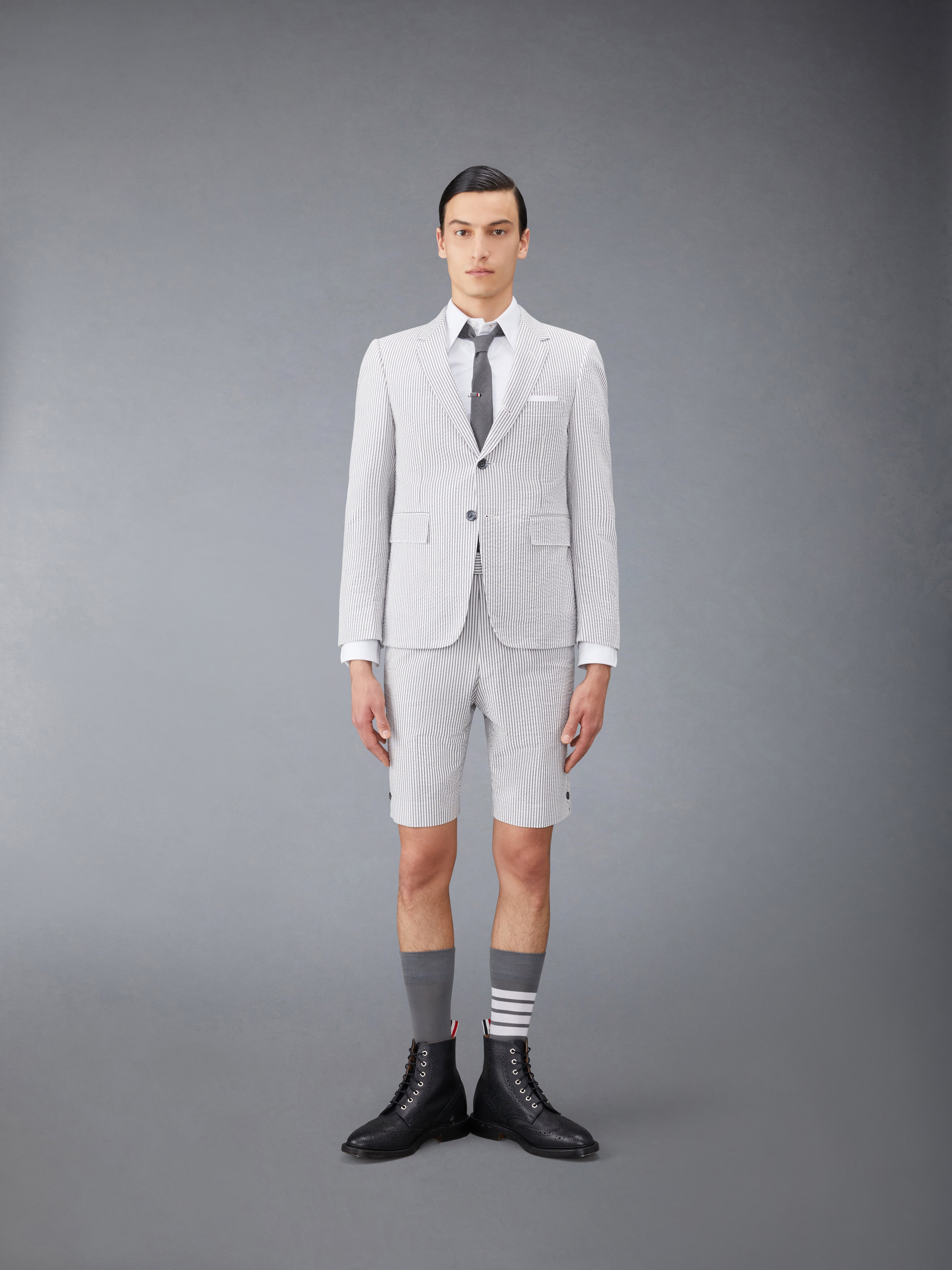 THOM BROWNE グレー スーツ 日本製 THOM BROWNE | Single Breasted Cotton Blazer | Men | Lane