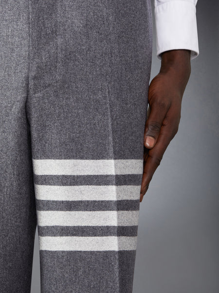 FLANNEL 4-BAR LOW RISE BACKSTRAP TROUSERS MED GREY