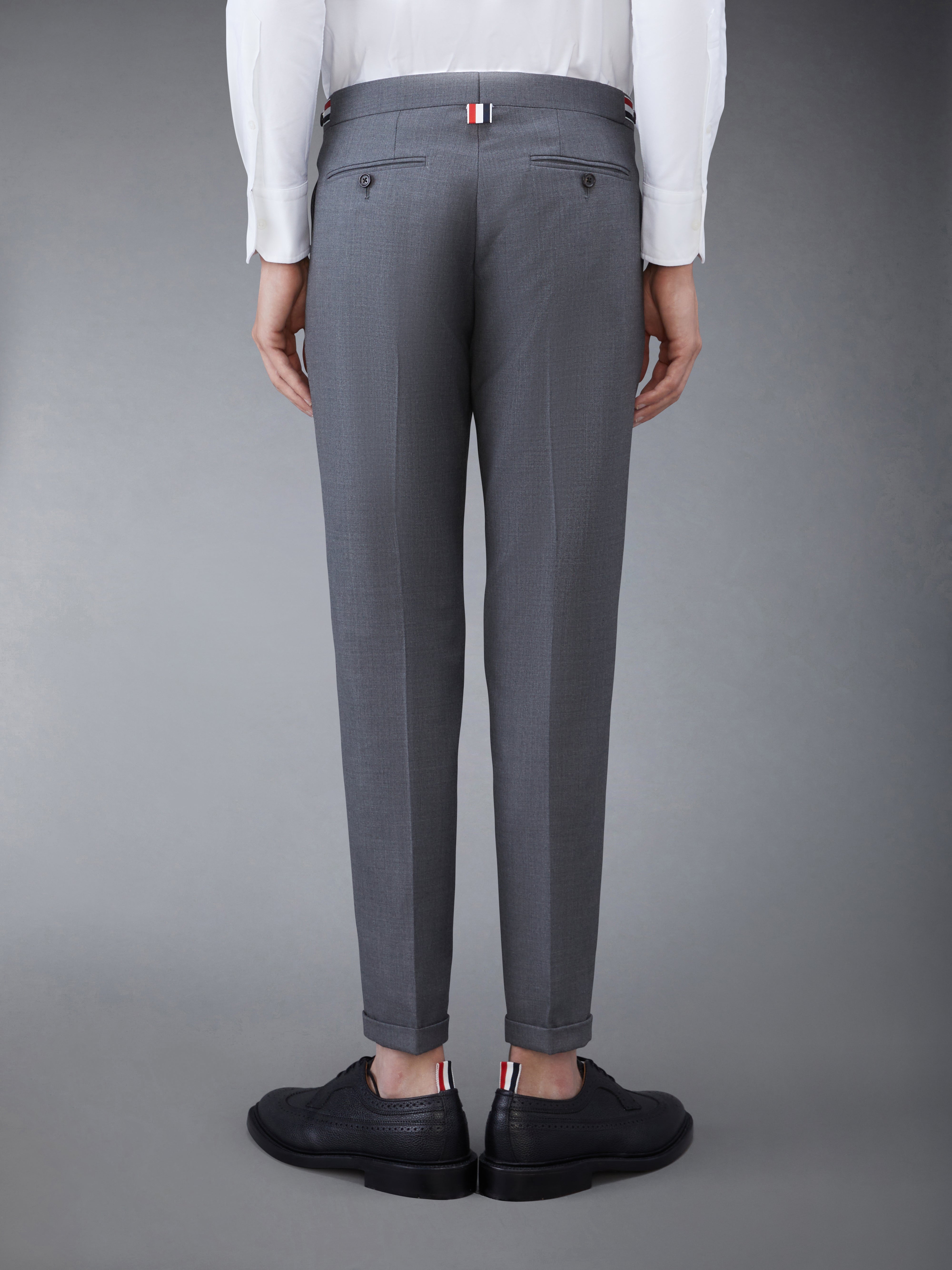 パンツ THOM BROWNE Women Straight Pants FTC392A04346 035 GREY Twill Low Rise Trousers | Thom Browne