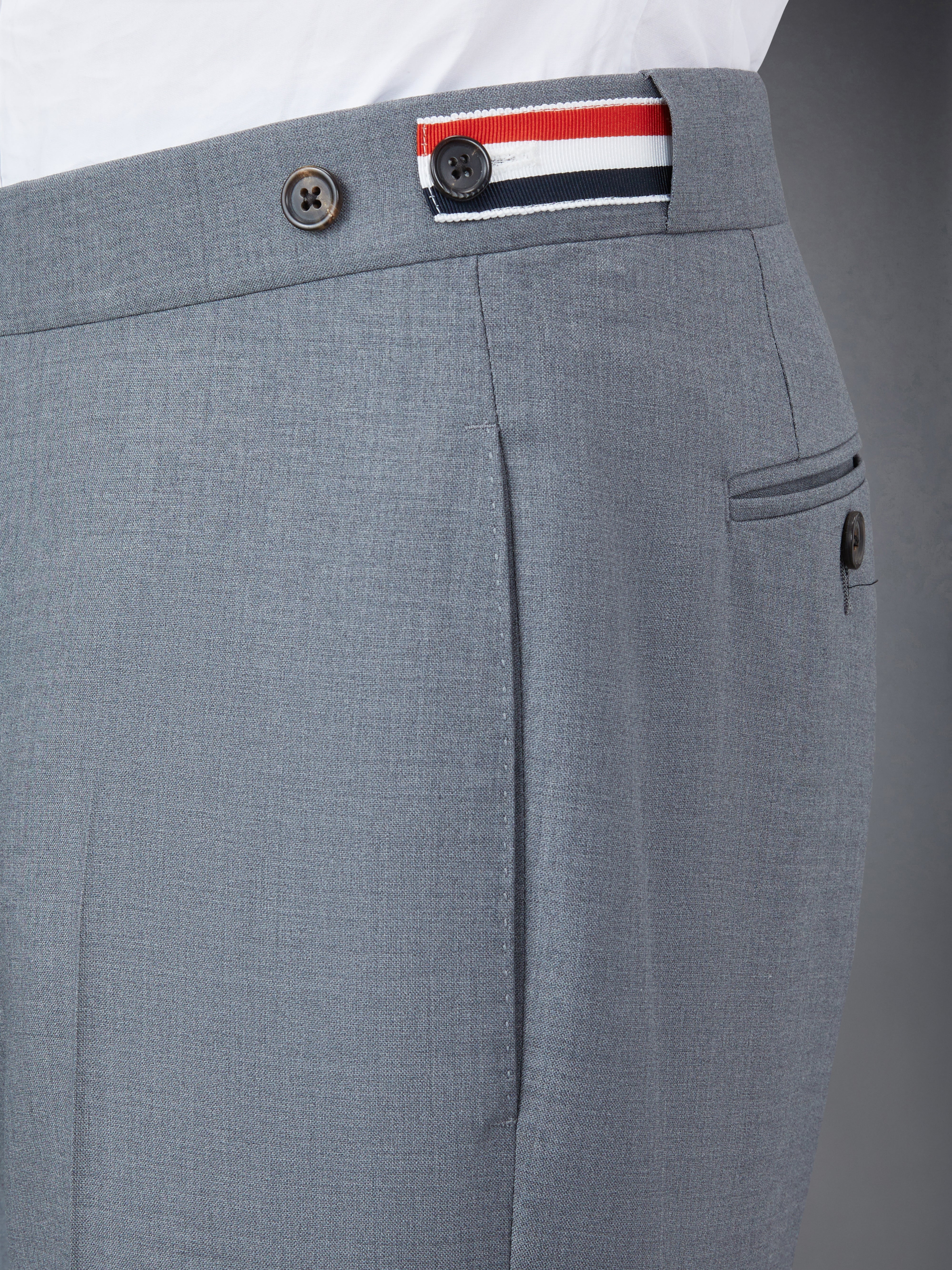 Plain Weave 4-Bar Low Rise Trousers | Thom Browne