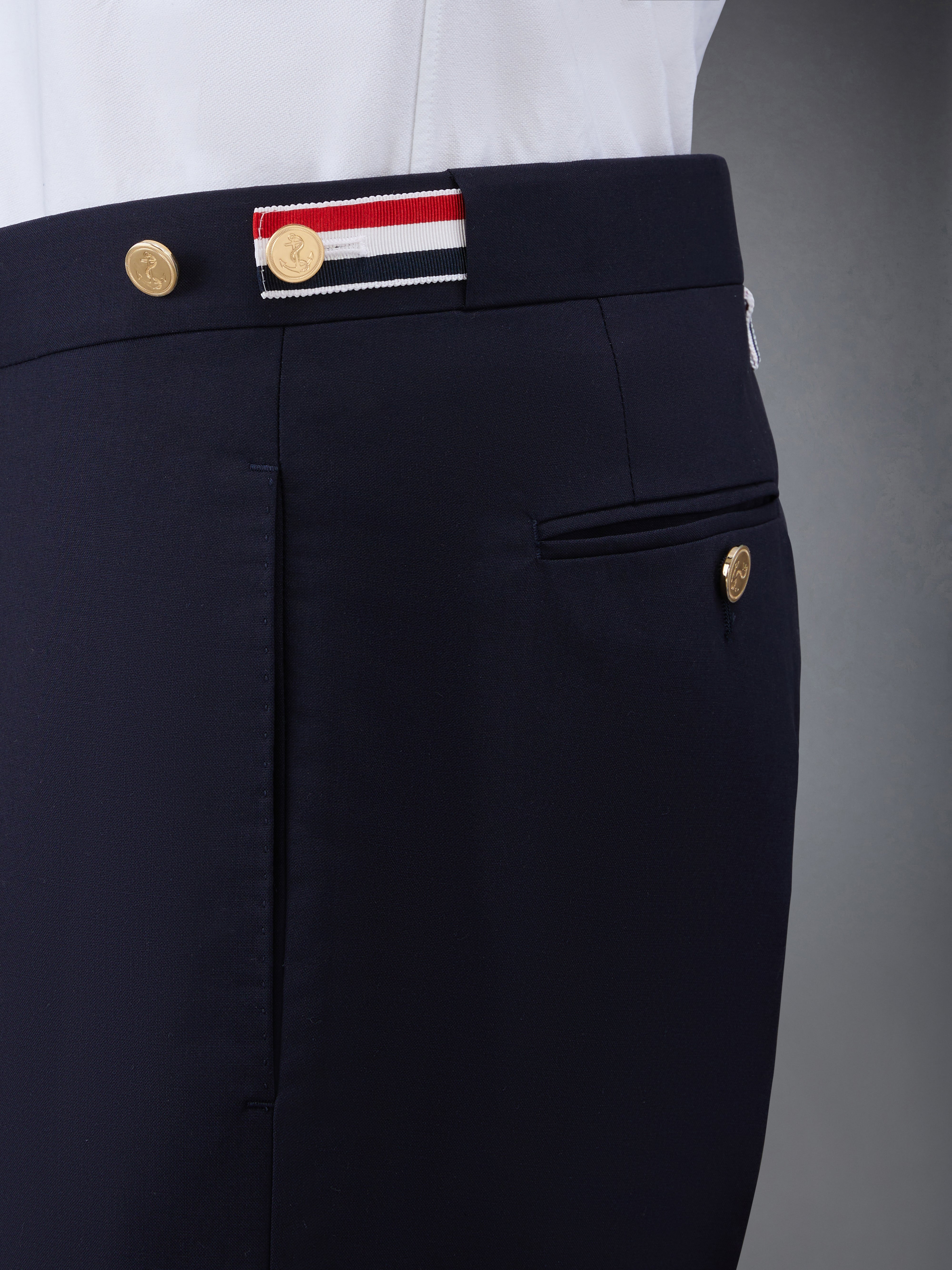 フィットネスボトムス THOM BROWNE Women Straight Pants FJQ001A00535 415 NAVY THOM BROWNE: Pants woman - Blue | Thom Browne pants
