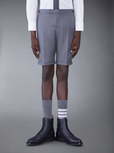 TWILL WOOL LOW RISE SKINNY SHORTS MED GREY