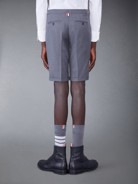 TWILL WOOL LOW RISE SKINNY SHORTS MED GREY
