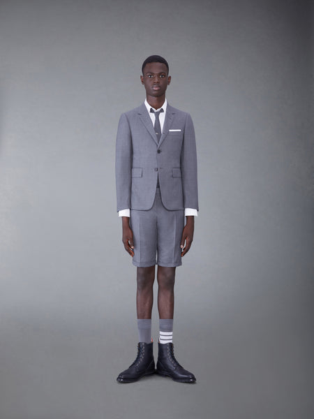 TWILL WOOL LOW RISE SKINNY SHORTS MED GREY