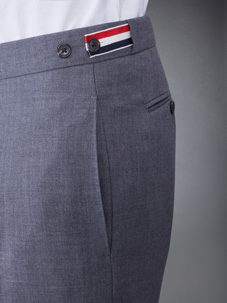 TWILL WOOL LOW RISE SKINNY SHORTS MED GREY