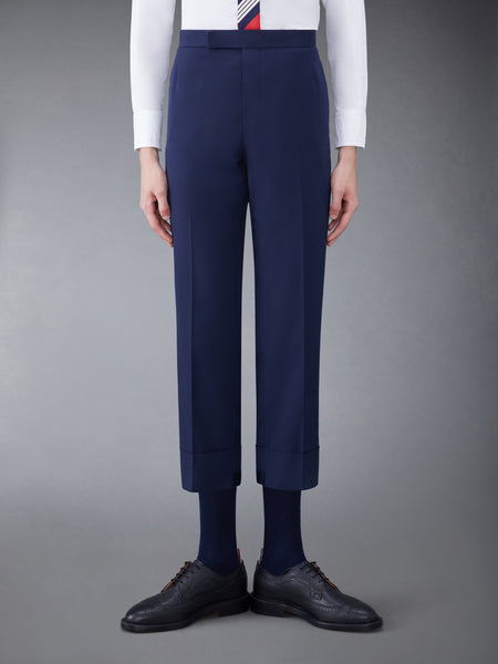 TYPEWRITER CLOTH CLASSIC BACKSTRAP TROUSER NAVY