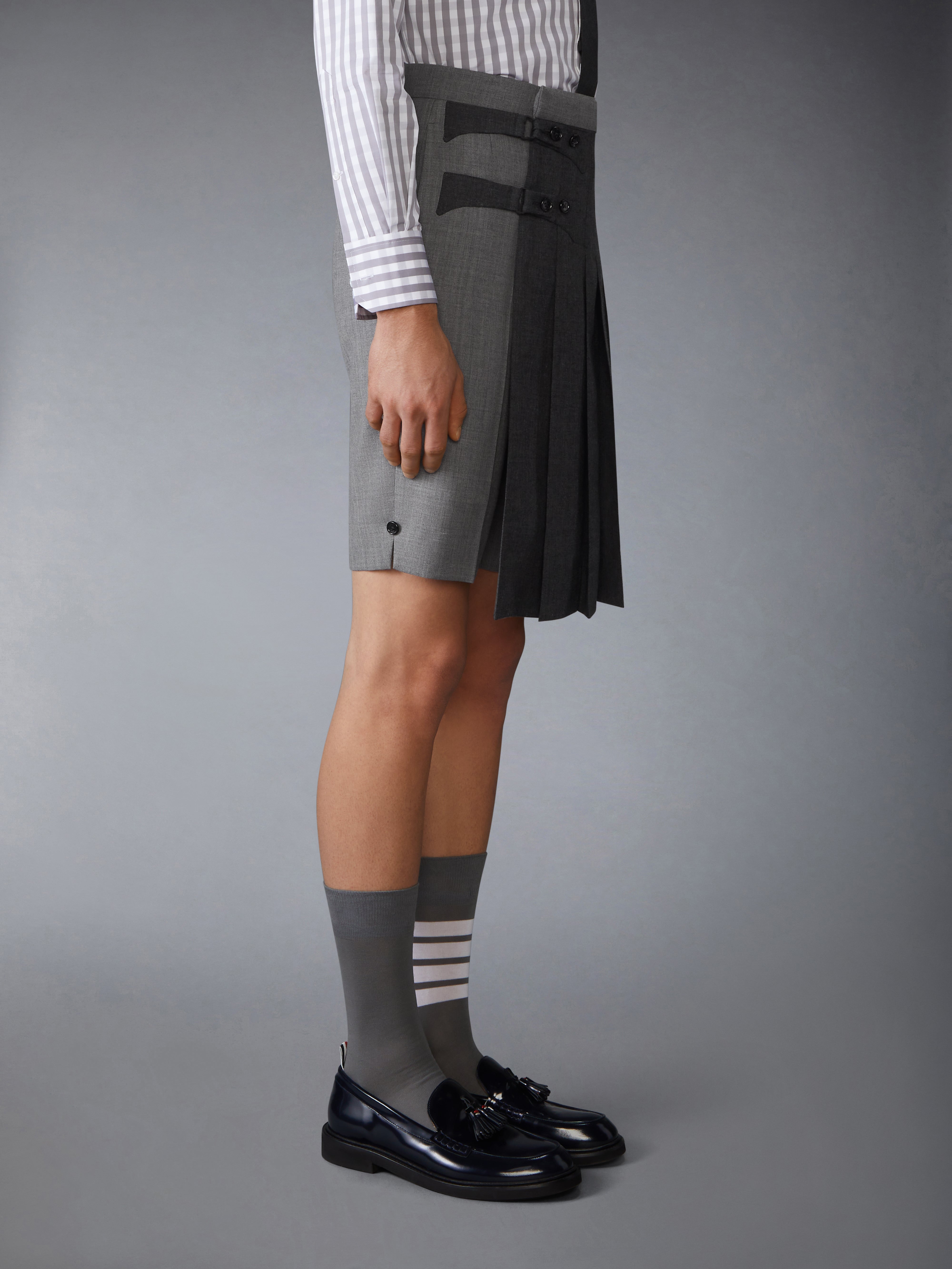 スカート THOM BROWNE Woman Skirt Grey FGC724AF0330 035 Twill Midi Pleated Skirt | Thom Browne
