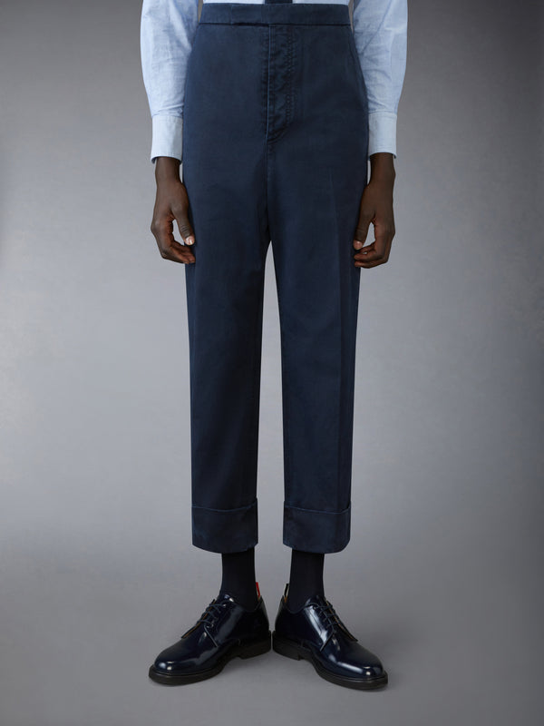 COTTON TWILL HIGH RISE BACKSTRAP TROUSER - image 1