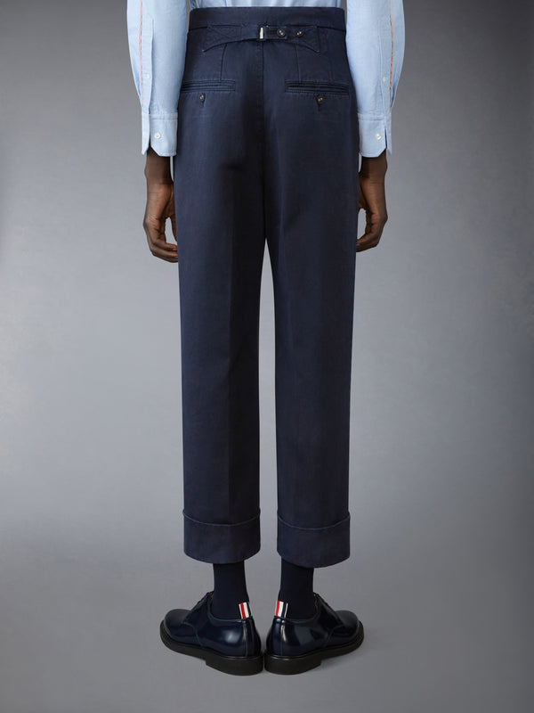 COTTON TWILL HIGH RISE BACKSTRAP TROUSER - image 2