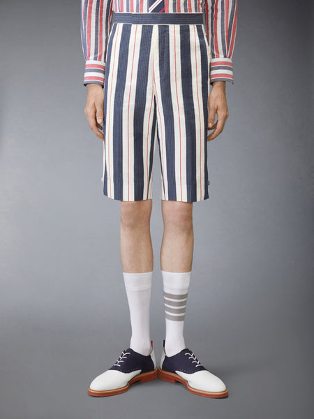 STRIPED SEERSUCKER BACKSTRAP SHORTS RWBWHT