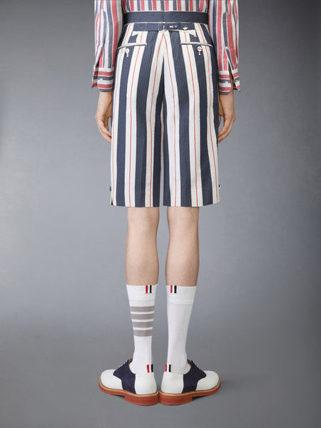 STRIPED SEERSUCKER BACKSTRAP SHORTS RWBWHT
