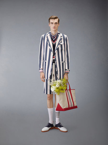 STRIPED SEERSUCKER BACKSTRAP SHORTS RWBWHT